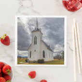 SERVIETTE EN PAPIER ÉGLISE DE PAYS (En situation)