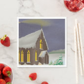 Serviette En Papier Église d'hiver (En situation)