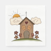 Serviette En Papier Église en bois (Devant)