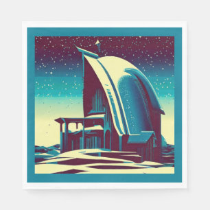Serviette En Papier Église futuriste SF 1