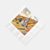 Serviette En Papier Église sur une colline en automne (Coin)