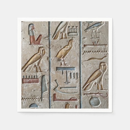 Serviette En Papier Égypte ancienne gravée Hiéroglyphique unique gravé (Devant)