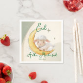 Serviette En Papier Eid  Al Adha Dusty Green Cute  Sheep  Dinner  (En situation)