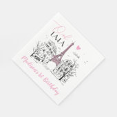 Serviette En Papier Eifel Tower Paris Joyeux anniversaire à Paris (Coin)
