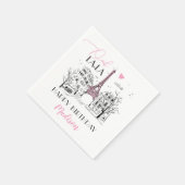 Serviette En Papier Eifel Tower Paris Joyeux anniversaire à Paris (Coin)