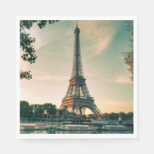 Serviette En Papier Eiffel tour lancer oreiller