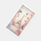 Serviette En Papier Eiffel Tower Butterflies and Flowers (Coin)
