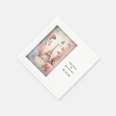 Serviette En Papier Eiffel Tower Butterflies and Flowers Wedding (Coin)