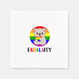 Serviette En Papier Ekoalaty Equality Gay Koala Bear Funny LGBT Rainbo