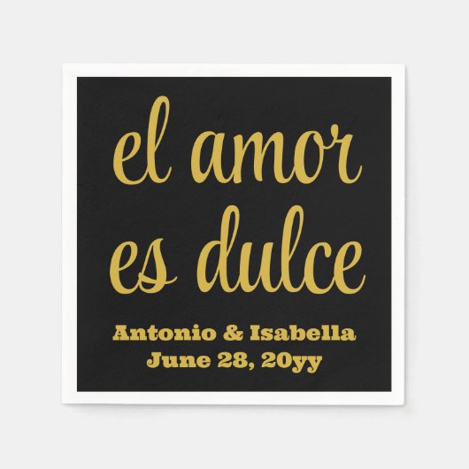 Serviette En Papier El amor es dulce mariage service d'accueil papier (Devant)