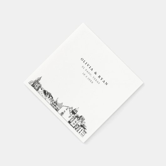 Serviette En Papier El Paso Texas Mariage Papier Cocktail Napkin (Coin)