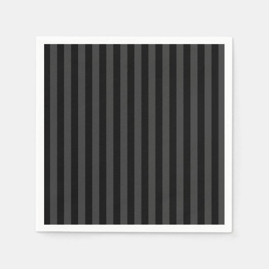 Serviette En Papier Elagnat Black & Smoky Black Vertical Stripes (Devant)