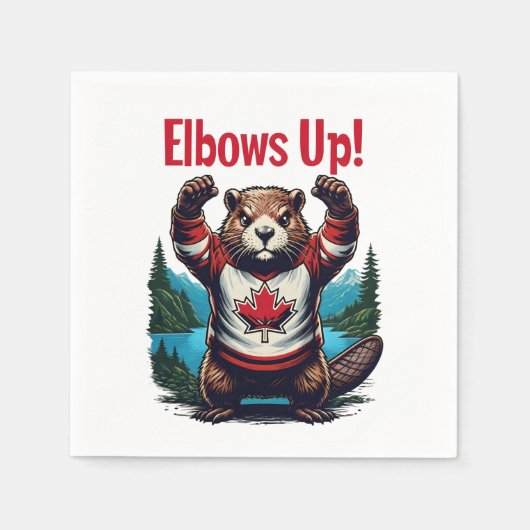 Serviette En Papier Elbows Up Canada (Devant)