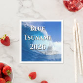 Serviette En Papier Élection Raz-de-Marée Bleu 2026 (En situation)