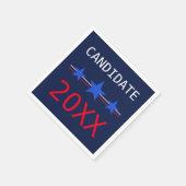 Serviette En Papier Élections 2024 Coutume Rouge Et Étoiles Bleues (Coin)