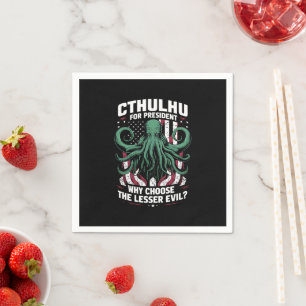 Serviette En Papier Élections amusantes de 2024 Cthulhu Président