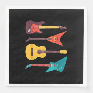 Serviette En Papier Electric Guitar and Acoustic Guitar Musician Venin