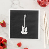 Serviette En Papier Electric Guitar Med Guitarist Musician Player (En situation)