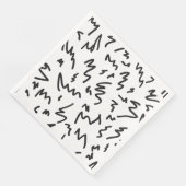 Serviette En Papier Elegan moderne noir et blanc (Coin)