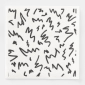 Serviette En Papier Elegan moderne noir et blanc (Devant)