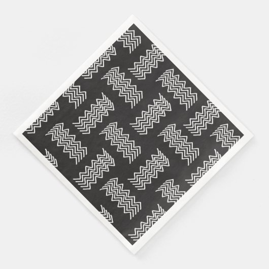 Serviette En Papier Elegan moderne noir et blanc papier serviette (Coin)