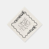 Serviette En Papier Elegance Black Bow Bridal Shower (Coin)