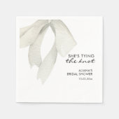 Serviette En Papier Élégance Blanche Elle Noue le Nœud Réception de Ma (Devant)