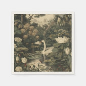 Serviette En Papier Elégance botanique - Cygne dans la forêt (Devant)