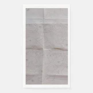 Serviette En Papier "Elégance brodée : Une fusion de poisson et Full D