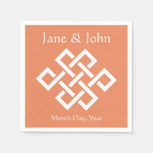 Serviette En Papier Élégance chinoise dans les serviettes de corail