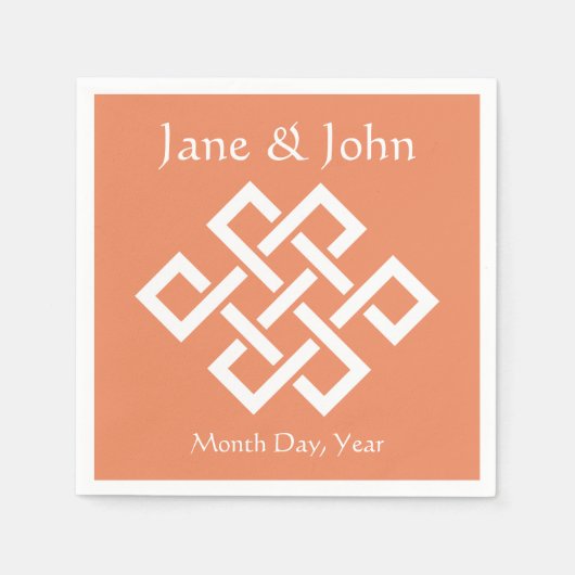 Serviette En Papier Élégance chinoise dans les serviettes de corail (Devant)