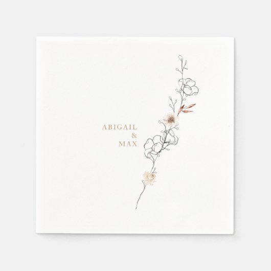 Serviette En Papier Élégance dans la simplicité Mariage blanc délicat (Devant)