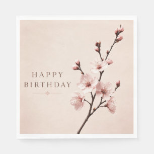 Serviette En Papier Élégance de la Fête d'Anniversaire sous les Fleurs