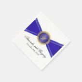 Serviette En Papier Élégance de monogramme bleu royal (Coin)