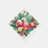 Serviette En Papier Élégance de Noël en aquarelle (Coin)