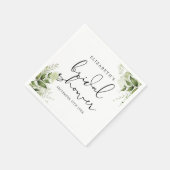 Serviette En Papier Élégance de verdure rustique mariage script (Coin)