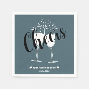 Serviette En Papier Élégance discrète - Serviettes Slate Blue Cheers