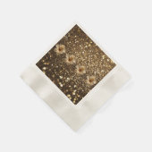 Serviette En Papier Élégance Dorée : Reflet Doré d'Hibiscus (Coin)