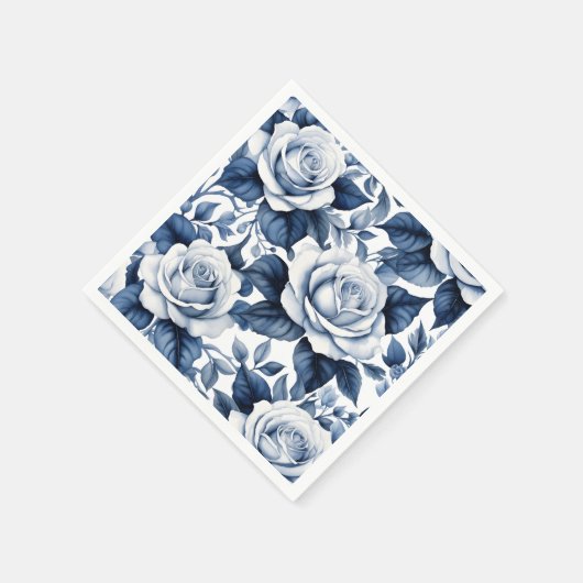Serviette En Papier Élégance en Rose bleu (Coin)