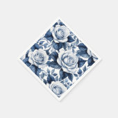 Serviette En Papier Élégance en rose bleue (Coin)