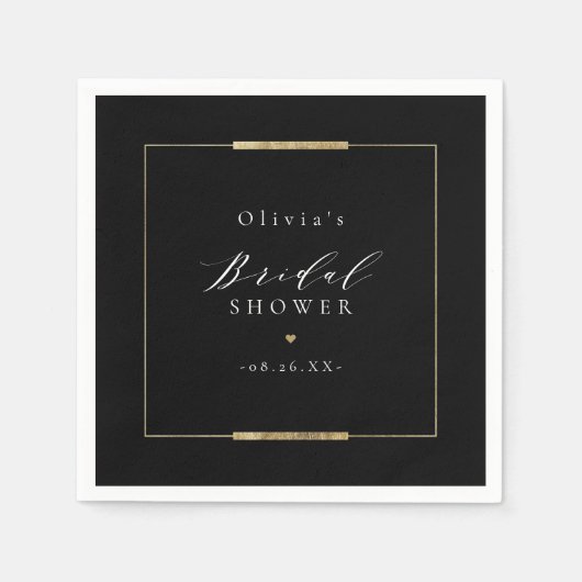 Serviette En Papier Élégance encadrée Simple et Moderne pour une fête  (Devant)