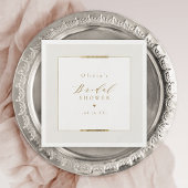 Serviette En Papier Élégance encadrée simple moderne Shower de mariage