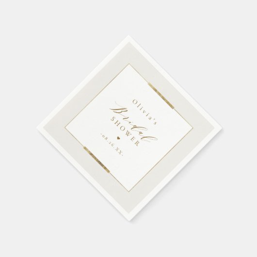 Serviette En Papier Élégance encadrée simple moderne Shower de mariage (Coin)