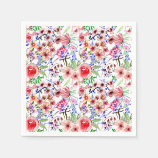 Serviette En Papier Elégance florale aquarelle