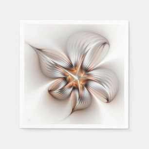 Serviette En Papier Élégance florale Art Abstrait fractal moderne