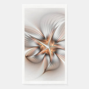 Serviette En Papier Élégance florale Art Abstrait fractal moderne