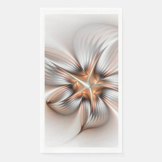Serviette En Papier Élégance florale Art Abstrait fractal moderne (Devant)