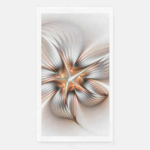 Serviette En Papier Élégance florale Art fractal abstrait moderne