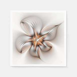 Serviette En Papier Élégance florale Art fractal abstrait moderne