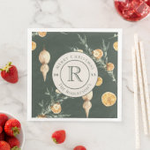 Serviette En Papier Élégance hivernale festive : aquarelle Monogrammé (En situation)